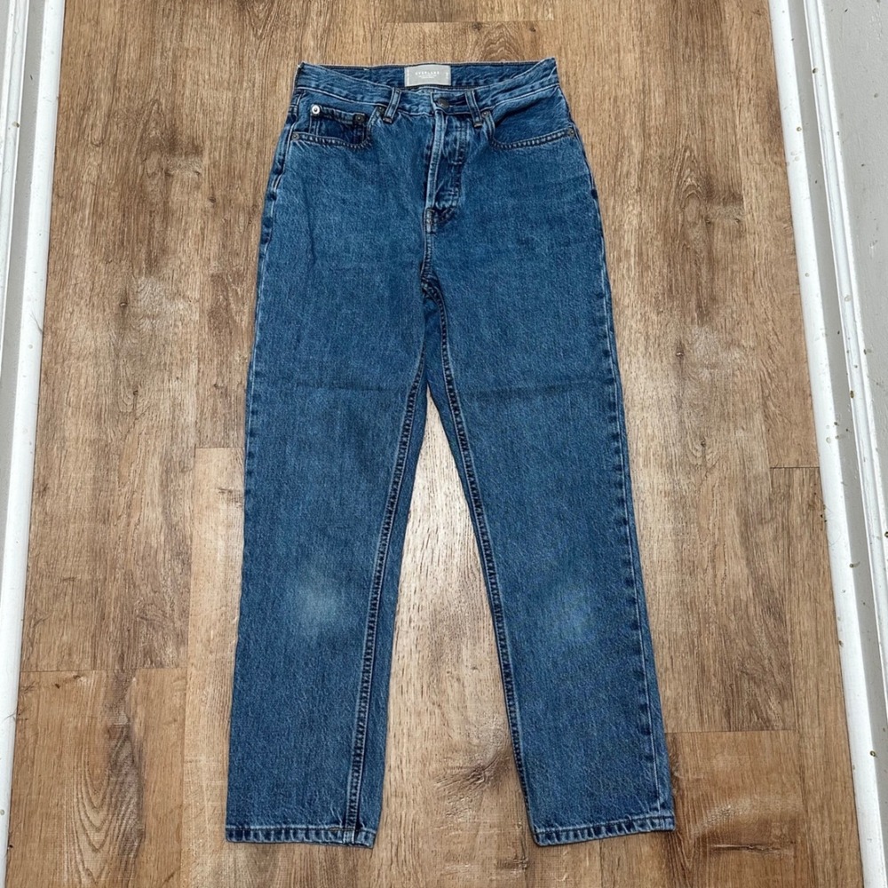 Everlane | The 90s Cheeky Crop Blue Organic Cotton Straight Leg‎ Denim Jeans, 24